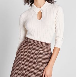 Modcloth keyhole to my heart pullover sweater S M